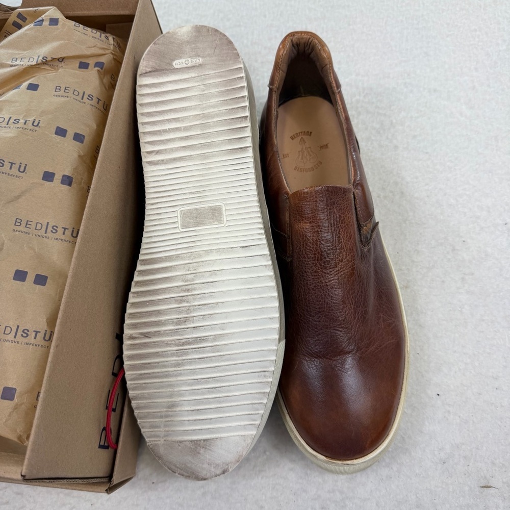 BED|STU Men’s Harry Tan Rustic Leather Slip On Sneaker Size 12 - Picture 5 of 8